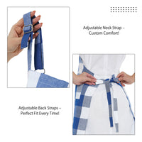 Cotton Buffalo Blue Checks Apron (Pack of 1)