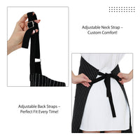 Cotton Butcher Stripes Black Apron (Pack of 1)