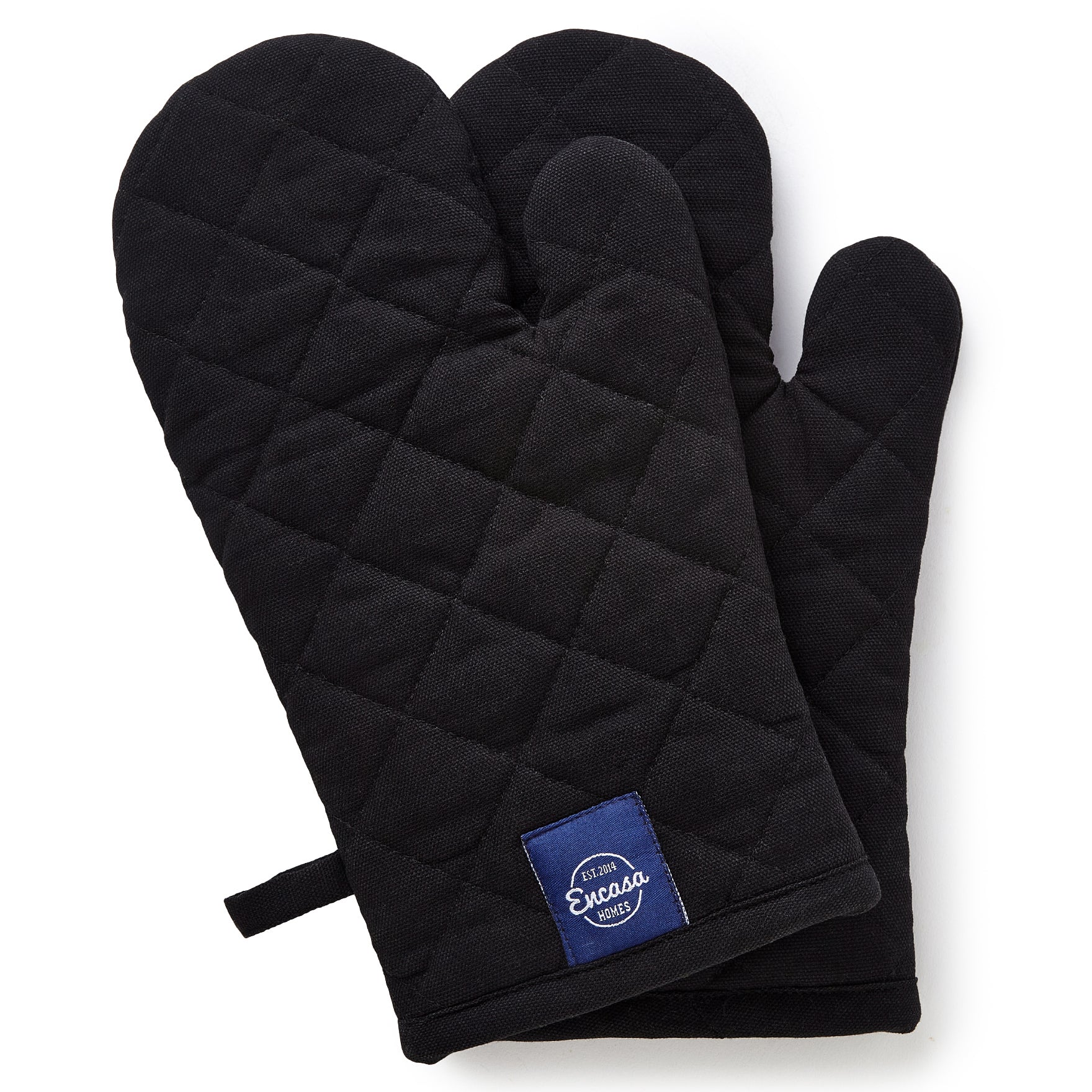 Cotton Full Black Oven Gloves (Pack of 2)