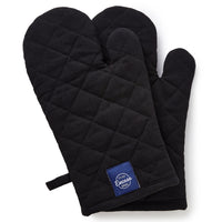 Cotton Full Black Oven Gloves (Pack of 2)