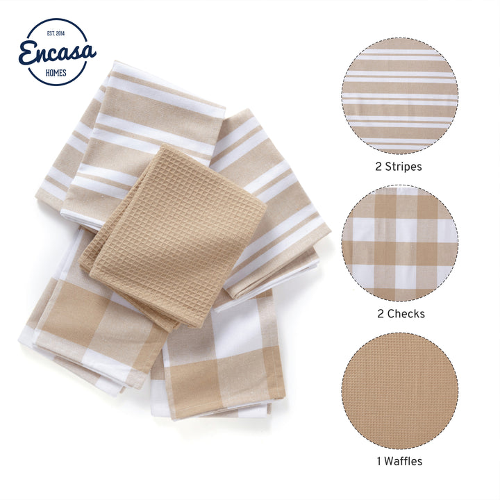 Cotton Beige Kitchen Towel (Pack of 5)