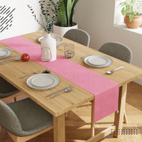 Embossed Velvet Pink Table Runner