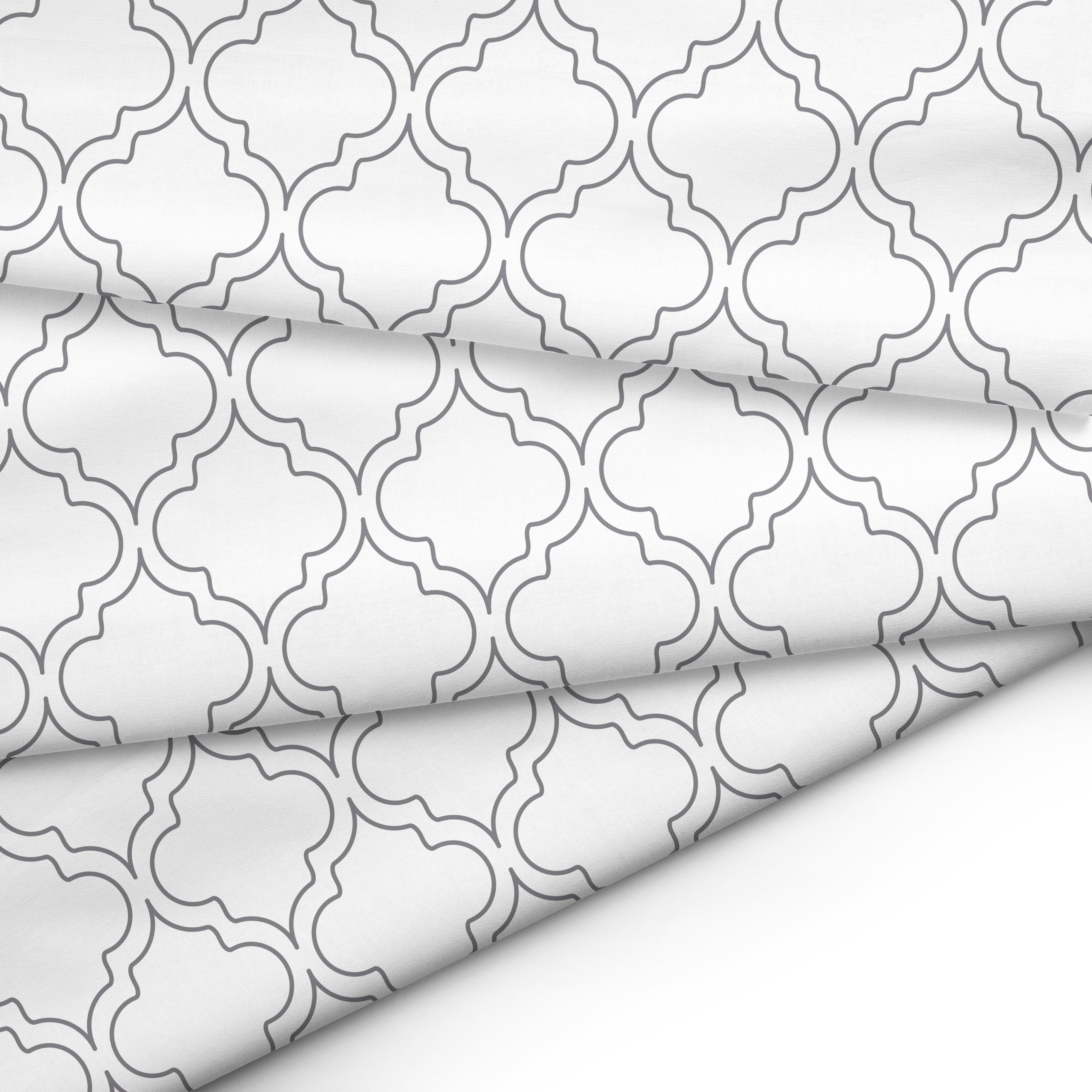 20s Sheeting White Tiles Fabric (1 Meter)