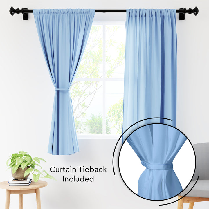 Micro Blue Curtain (Pack of 2)
