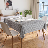 Cotton Grey Tiles Table Cloth (Pack of 1)