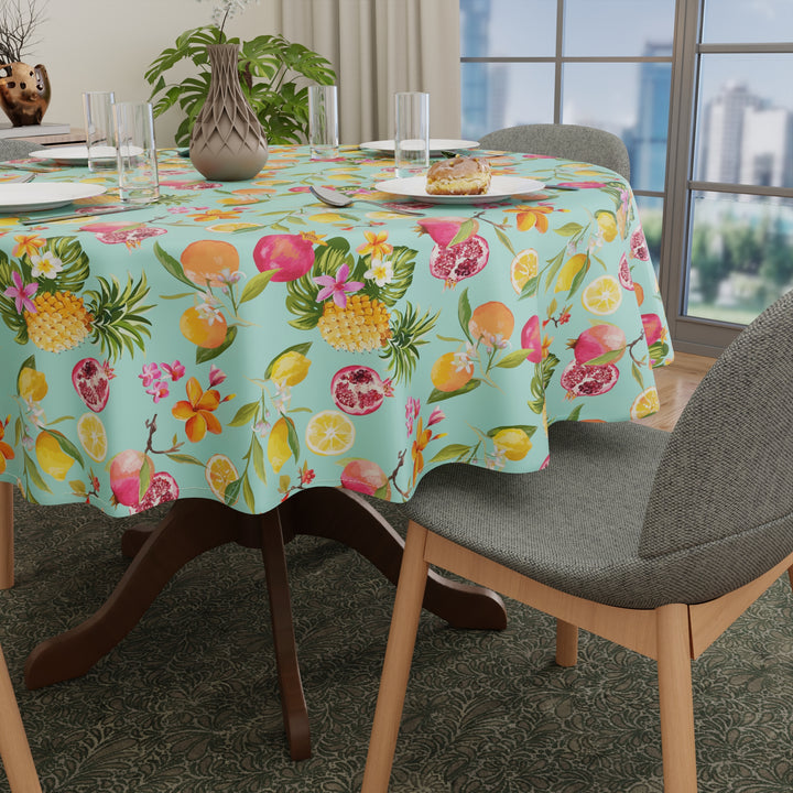 Polyester Pineapple Table Cloth (Pack of 1)