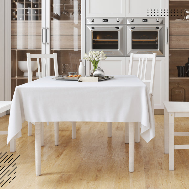 Cotton White Table Cloth (Pack of 1)