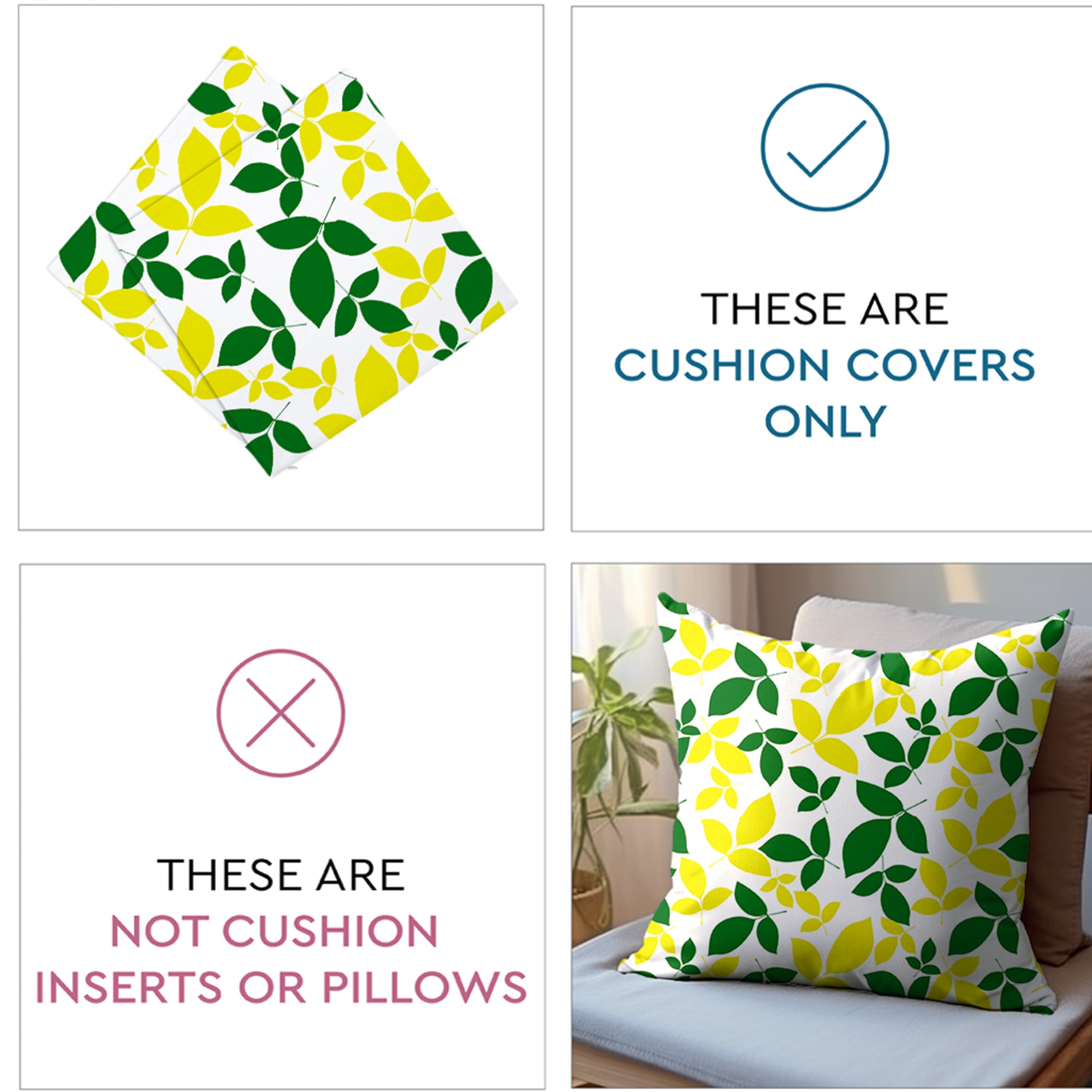 Micro Leaves Cushion Cover