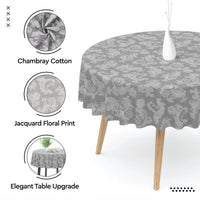 Cotton chambray Grey Table Cloth (Pack of 1)