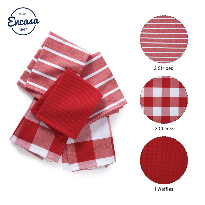 Cotton Red Kitchen Towel (Pack of 5)