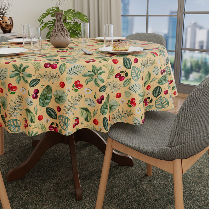 Polyester Cherry Table Cloth (Pack of 1)