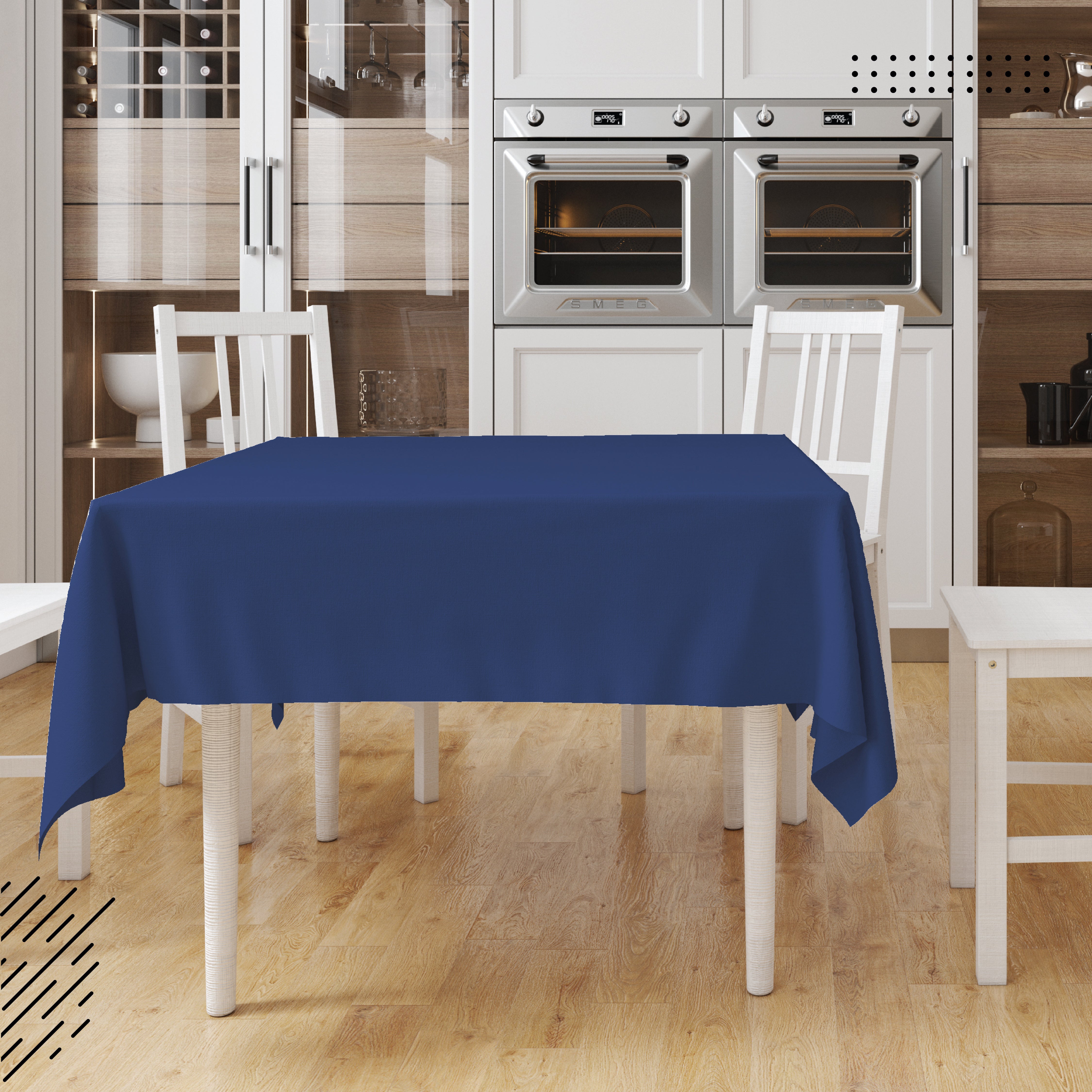 Cotton Cobalt Table Cloth (Pack of 1)