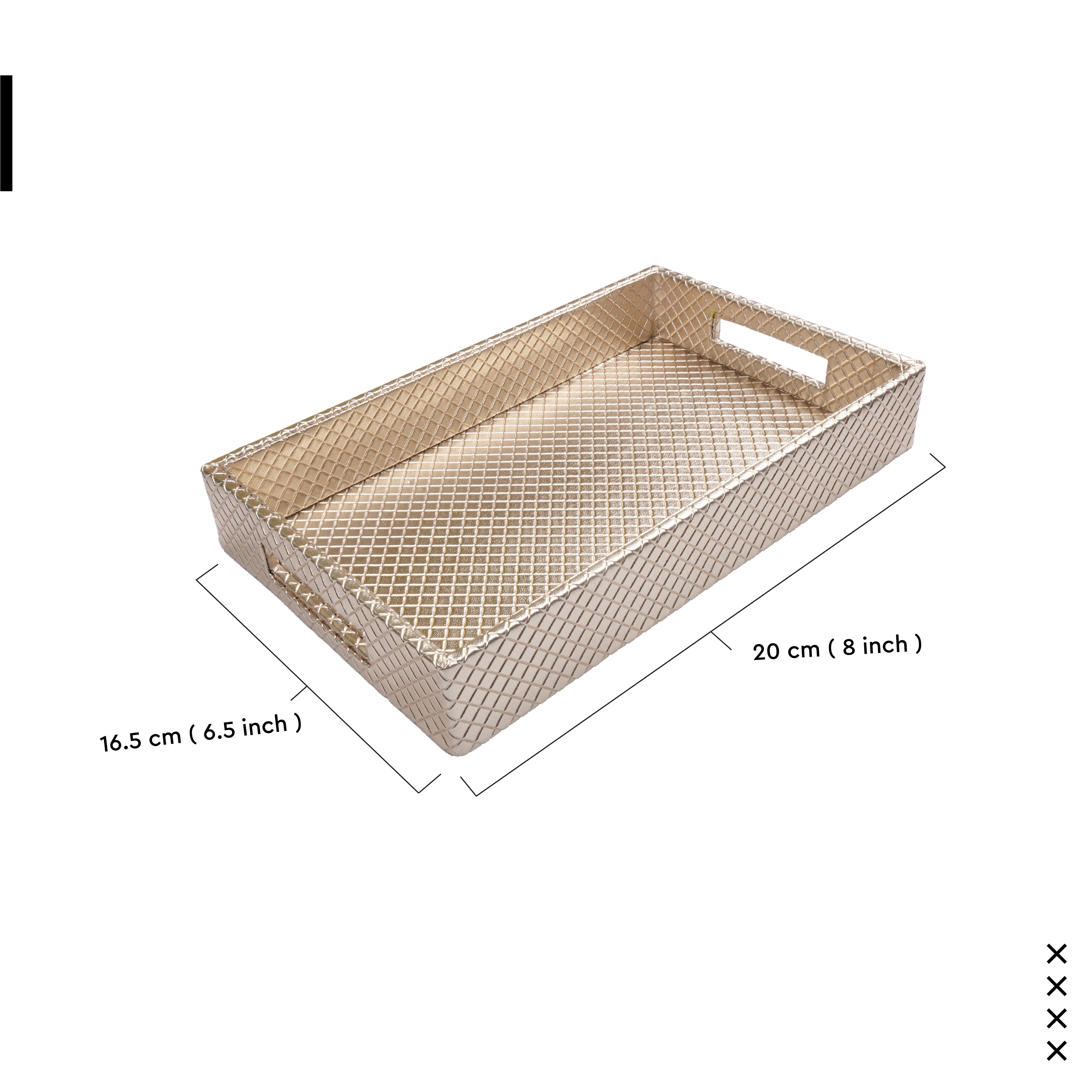 Leather Light Gold Leather Serving Tray