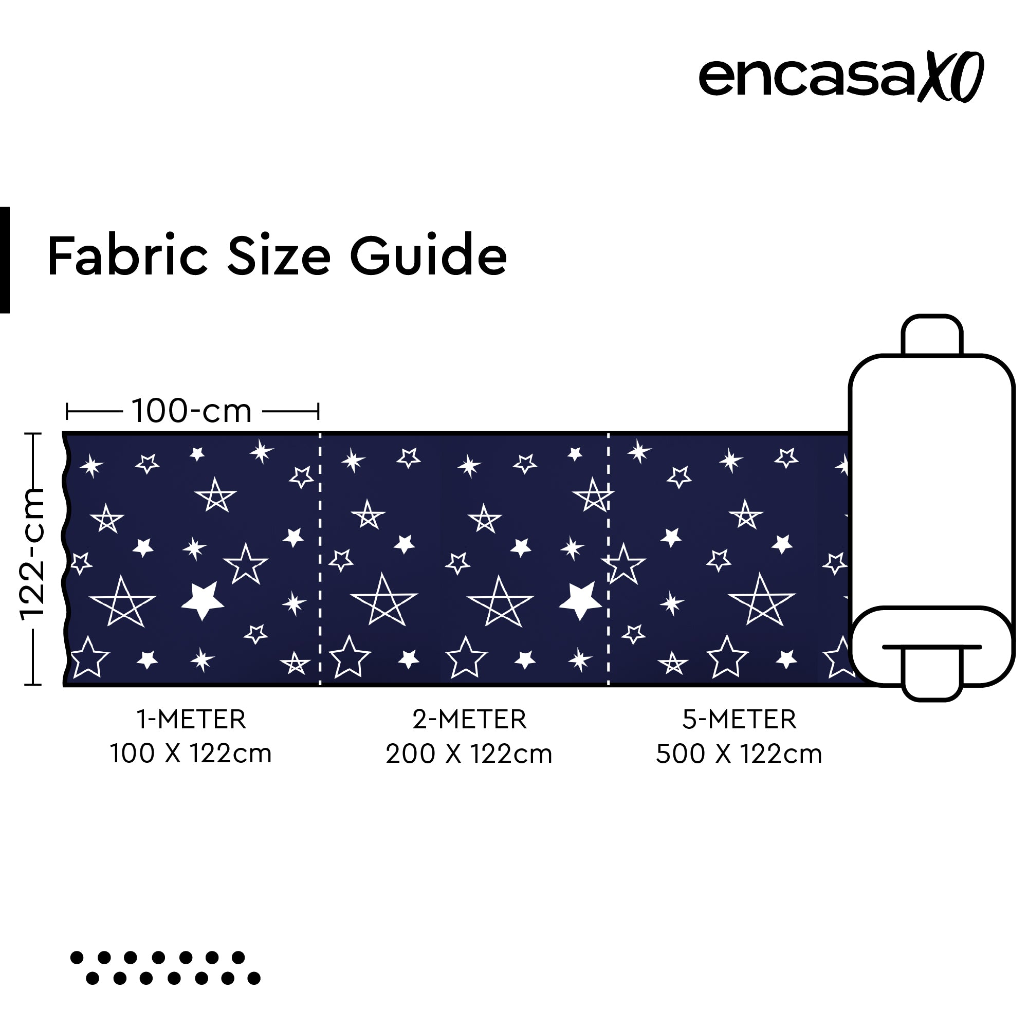Polyester Printed Star Navy Fabric 1 Meter
