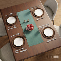 Quilted Velvet Aqua Table Runner