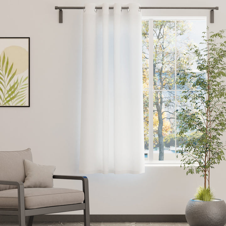 Canvas White Curtain (Pack of 1)