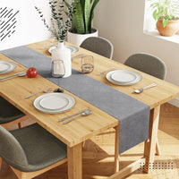Embossed Velvet Grey Table Runner