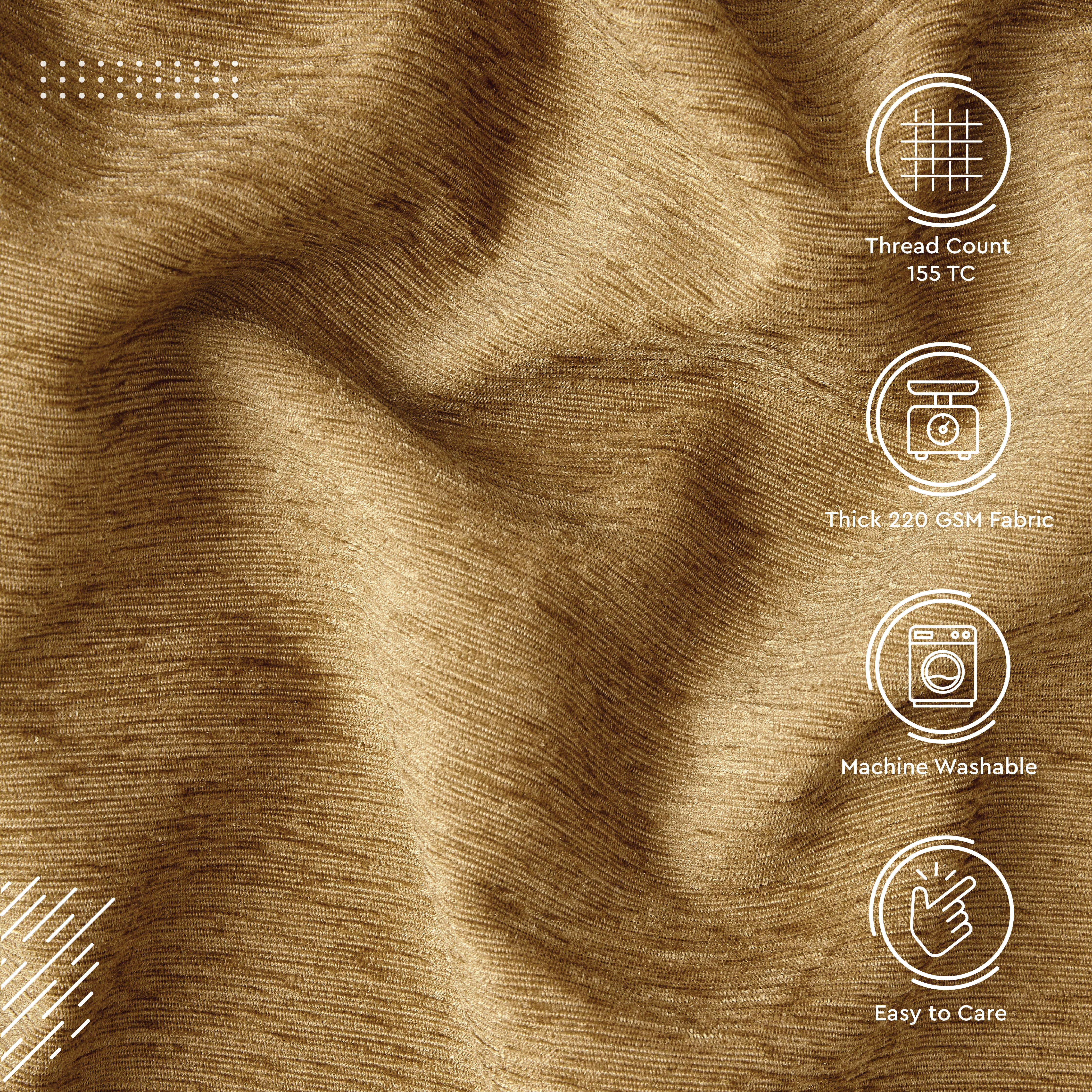 Fine Chenille Fabric by Meters | 54 Inches Wide | 220 GSM And 155 TC | Ideal For Curtain, Cushion, Upholstery, Bags