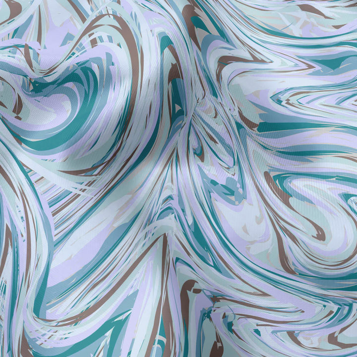 Blackout Polyester Marble Turq Fabric 1 Meter