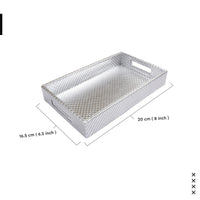 Leather Silver Leather Serving Tray