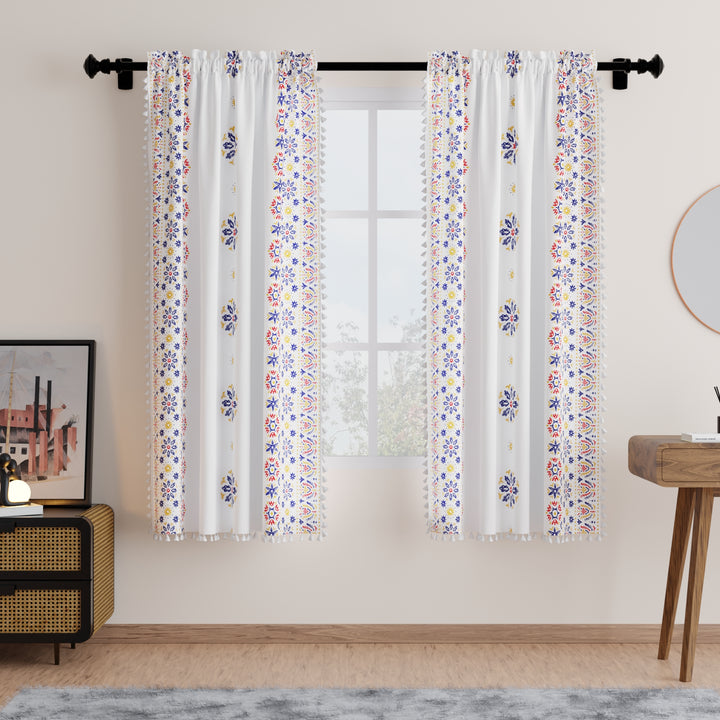 Polyester Boho Bright Curtain (Pack of 2)
