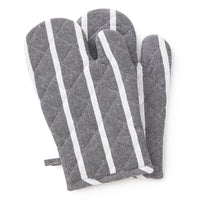 Cotton Roma Grey Stripes Oven Gloves (Pack of 2)