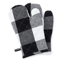 Cotton Buffalo Black Checks Oven Gloves (Pack of 2)