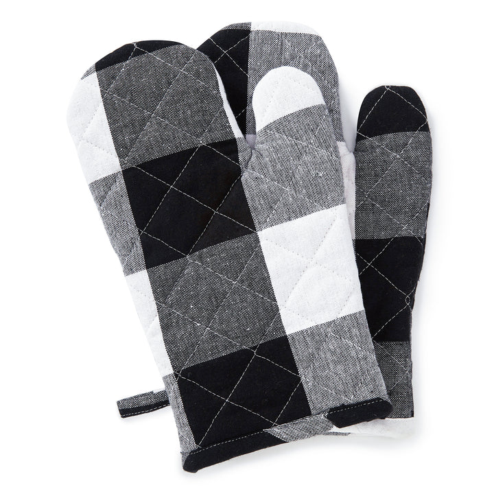 Cotton Buffalo Black Checks Oven Gloves (Pack of 2)