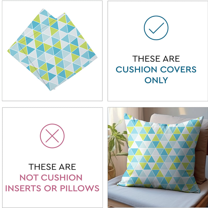 Micro Big Triangles Aqua Cushion Cover
