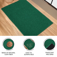 Coir Door Mats for Home Entrance Thick Anti-slip Welcome Doormat with PVC Back | Ideal for Indoor, Outdoor, Patio, Home and Office | Durable and Easy to Clean