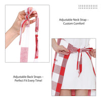 Cotton Buffalo Red Checks Apron (Pack of 1)
