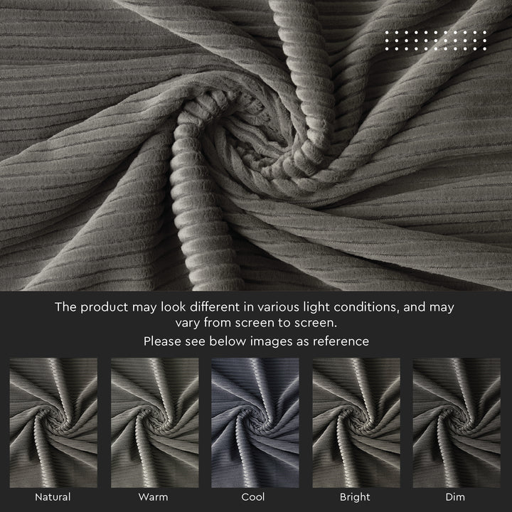 Corduroy Dark Grey Cushion Cover (Pack of 2)