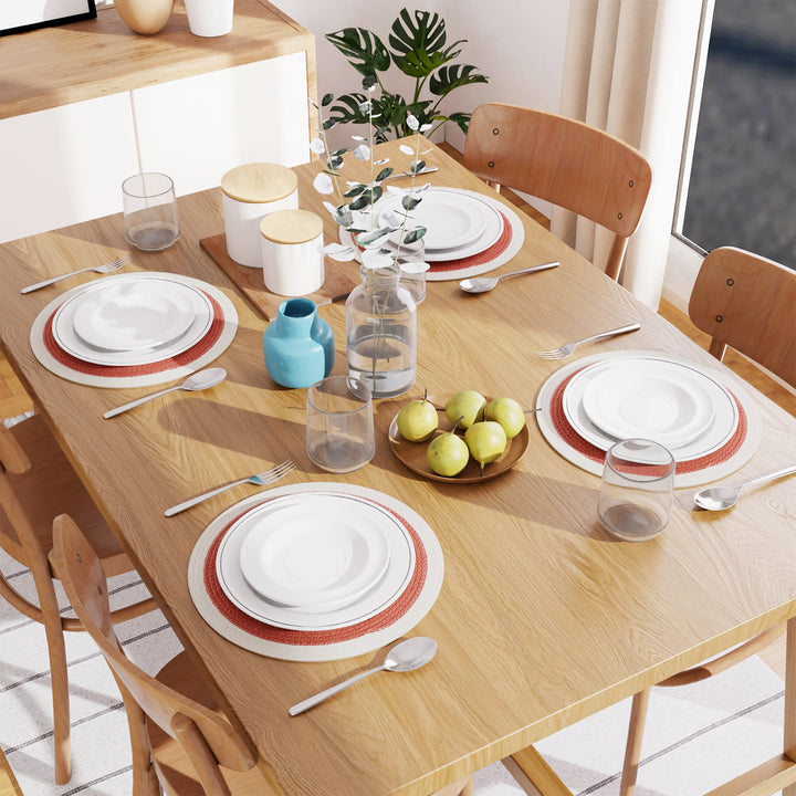 Cotton Coral & Off White Placemat (Pack of 4)