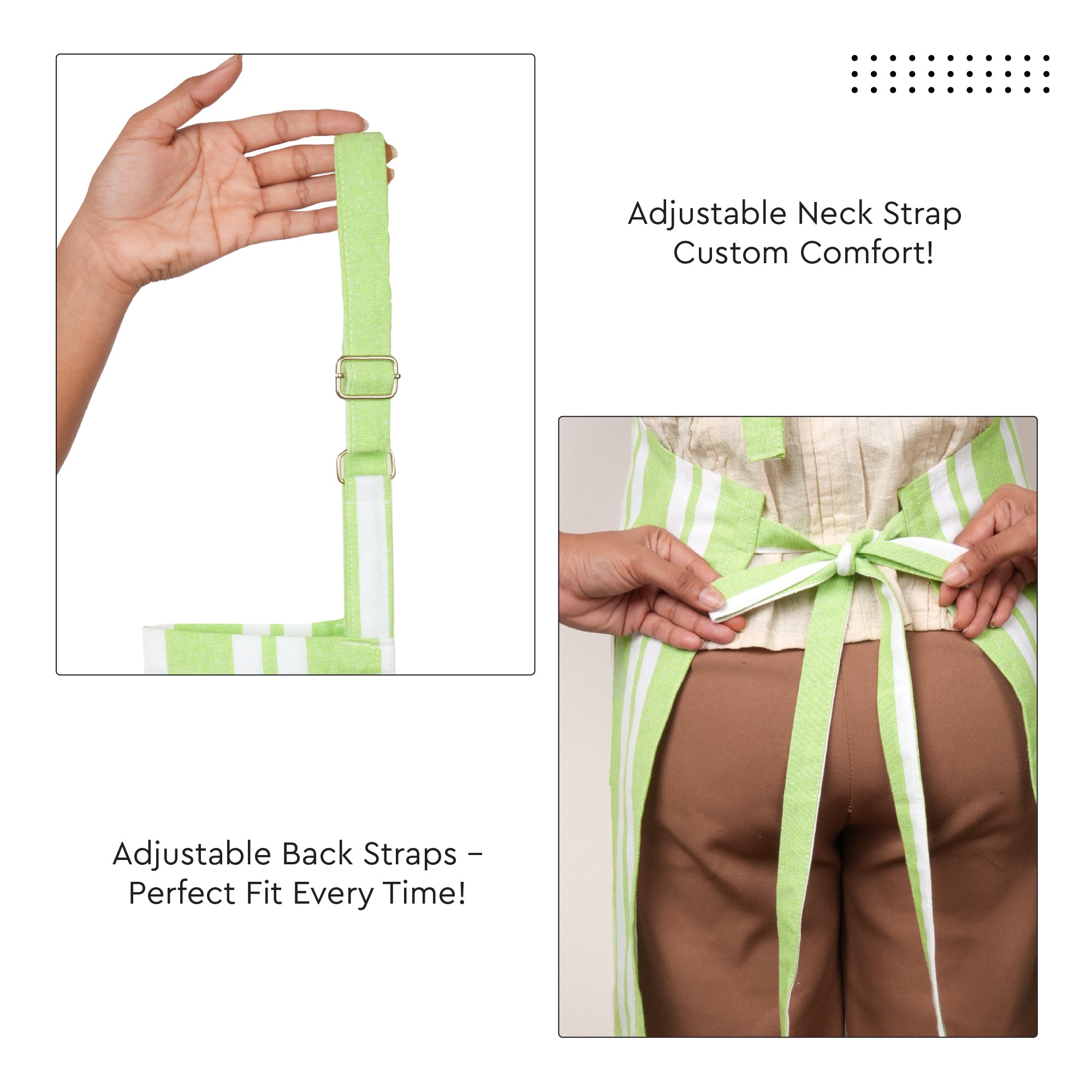 RC Yarn-Dyed Franca Lime Stripes Apron (Pack of 1)