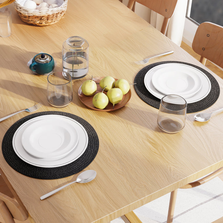 Cotton Black Placemat (Pack of 2)