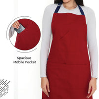 Cotton Red Apron (Pack of 1)