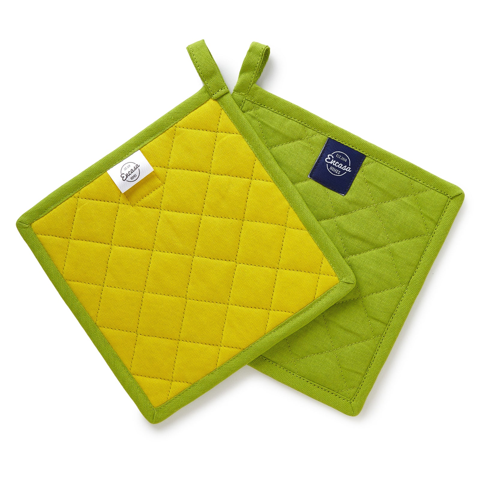 Cotton Lime Green Pot Holders (Pack of 2)