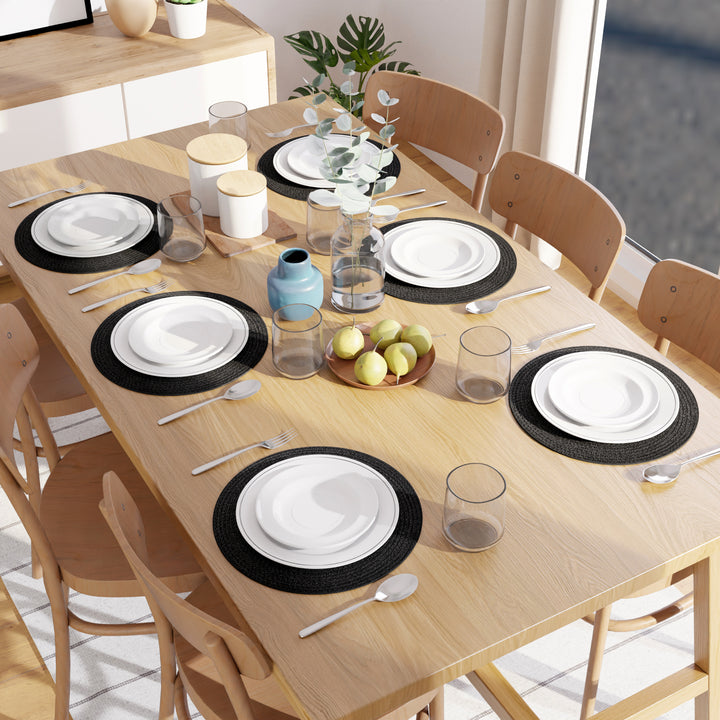 Cotton Black Placemat (Pack of 6)