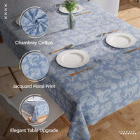 Cotton Blue Table Cloth (Pack of 1)