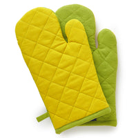 Cotton Lime Green Oven Gloves (Pack of 2)