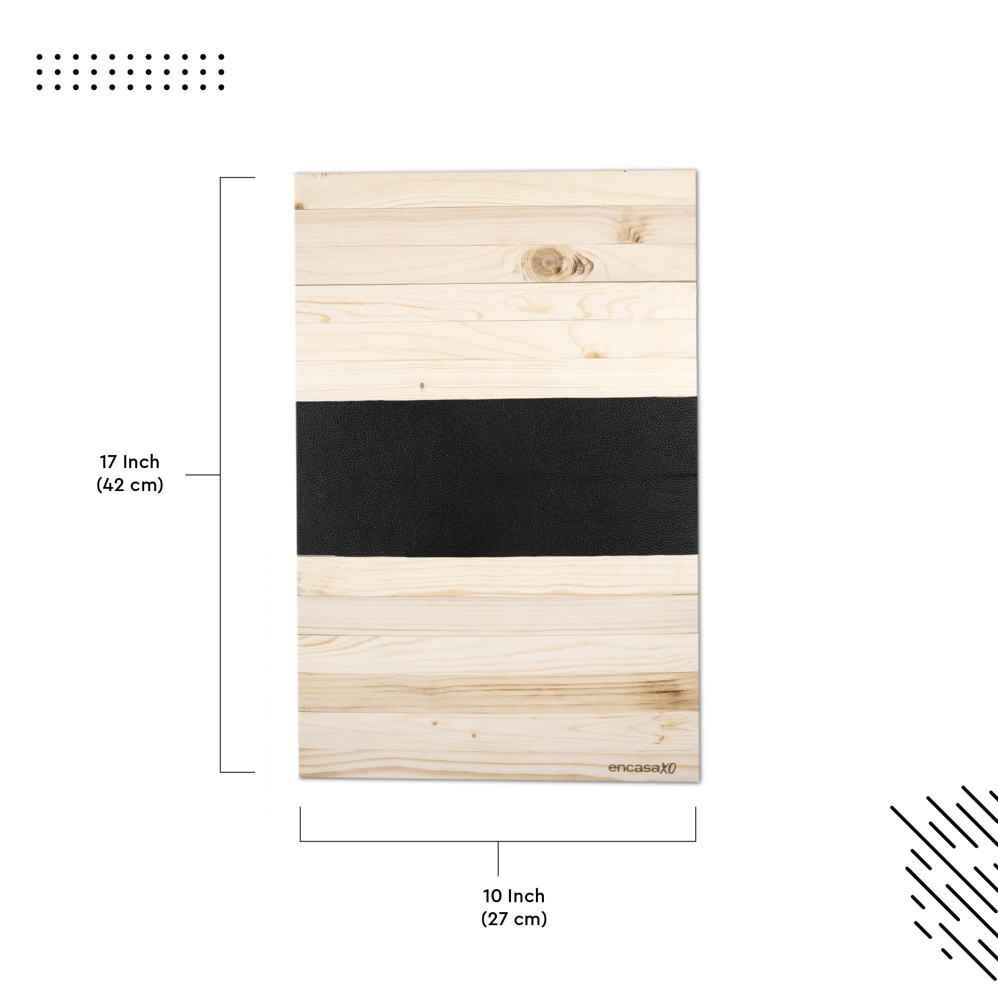 Pinewood Cream with Brown Antiskid Top Wooden Tray (Pack of 4)