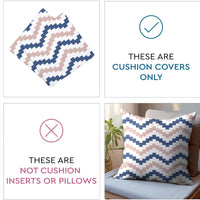 Micro Chevron Blue Cushion Cover