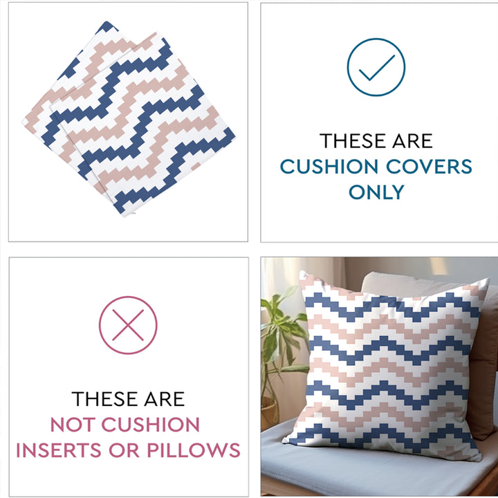 Micro Chevron Blue Cushion Cover