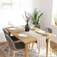 Cotton Franca Beige Table Runner+Placemat (Pack of 5)