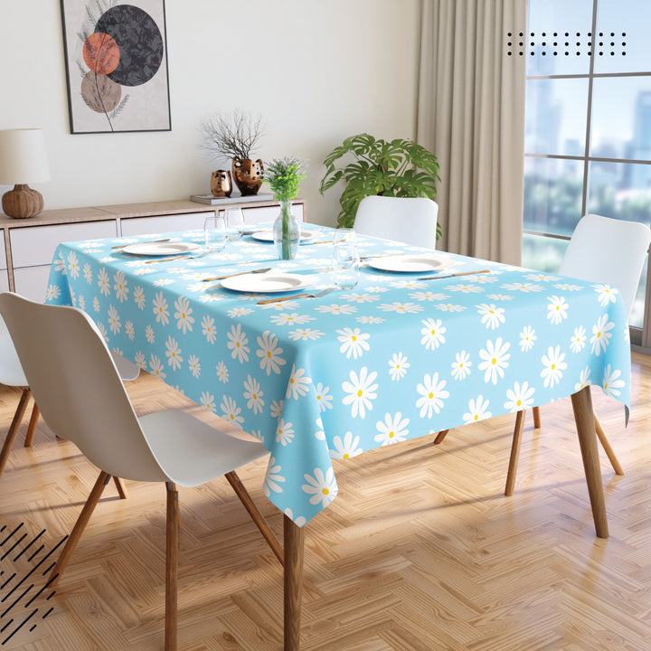 Cotton Daisy Blue Table Cloth (Pack of 1)