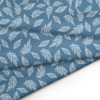 20s Sheeting Blue Big Leaves Fabric (1 Meter)