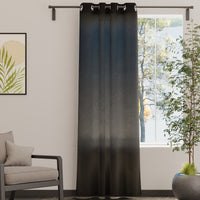 Canvas Jet Black Curtain (Pack of 1)