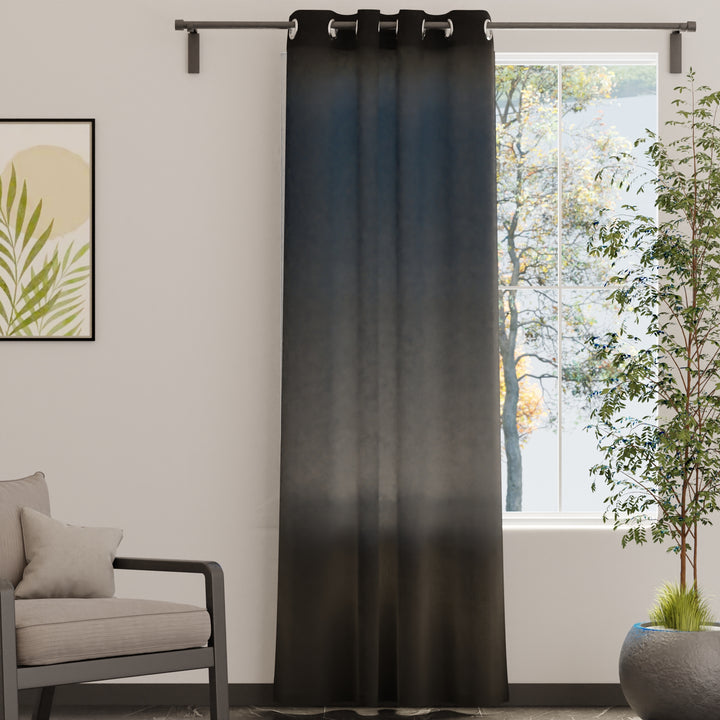 Canvas Jet Black Curtain (Pack of 1)