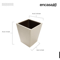 PU-Leather Cream Leather Dustbin