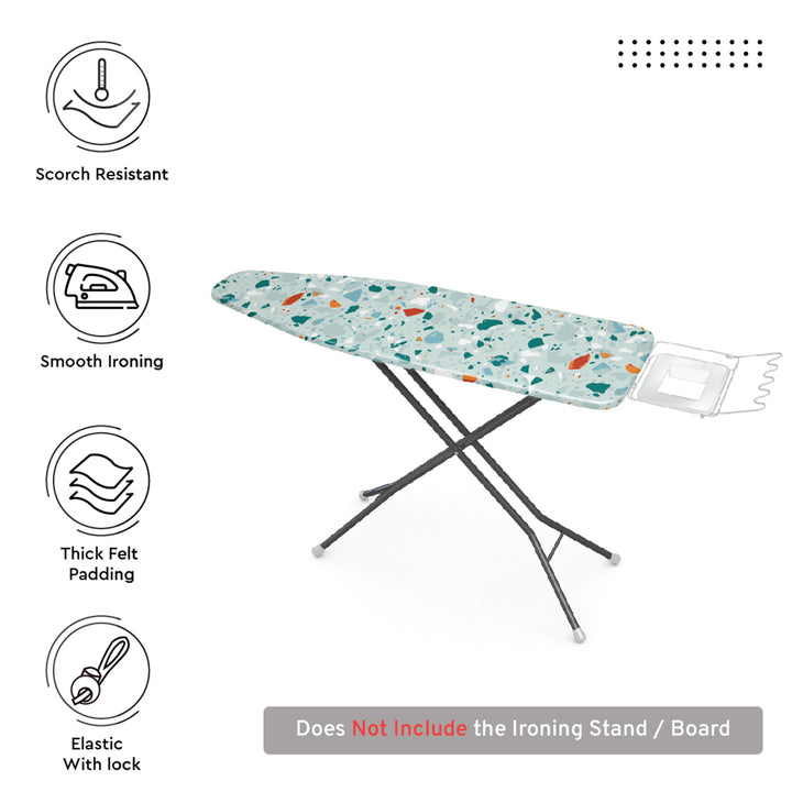 20s Cotton Twill Terrazzo Mint Ironing Board Cover (Pack of 1)
